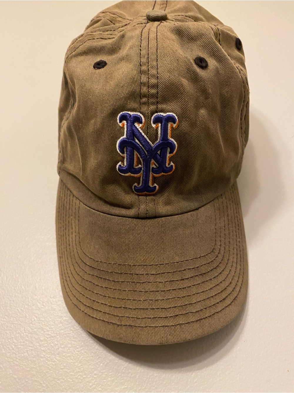 MLB New York Mets Embroidered Logo Khaki Baseball Cap
